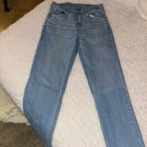 American Eagle Outfitters High-Rise Straight Leg Jeans - Light Blue size 8